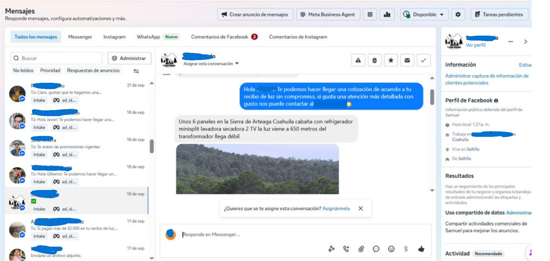 Conversación real de cliente potencial 5