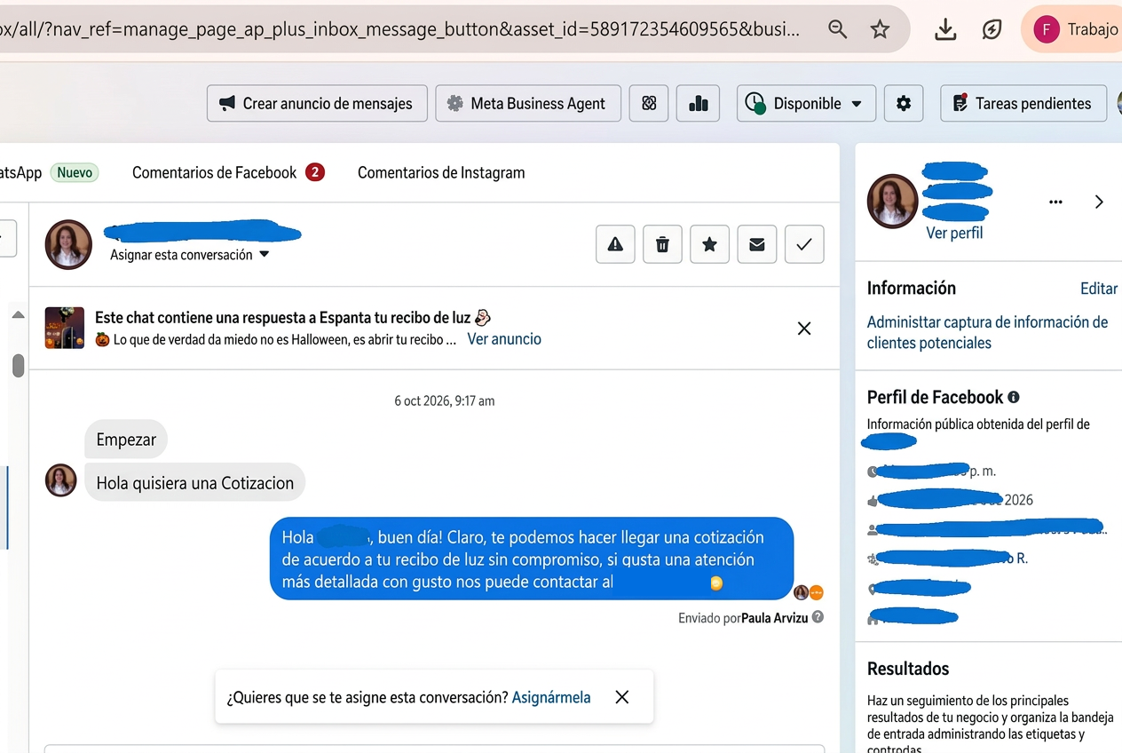 Conversación real de cliente potencial 8